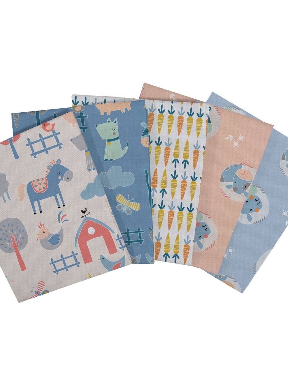 NWT (3) Children's Farm Animal & Carrot 100% COTTON